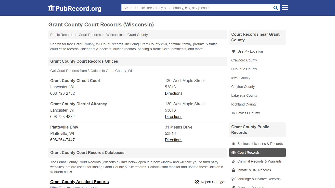 Free Grant County Court Records (Wisconsin Court Records)